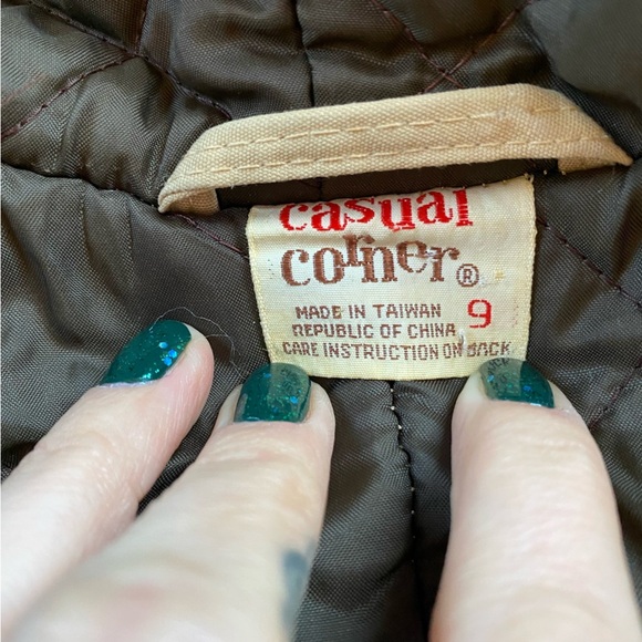 Vintage 70s/80s Casual Corner Striped Lightweight Puffer Jacket Size Small - Picture 9 of 12